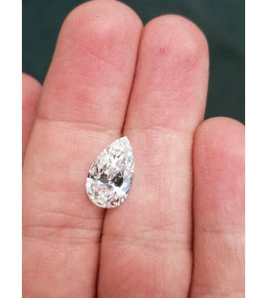 2.20 ct Pear Brilliant Cut Laser Drilled Diamond