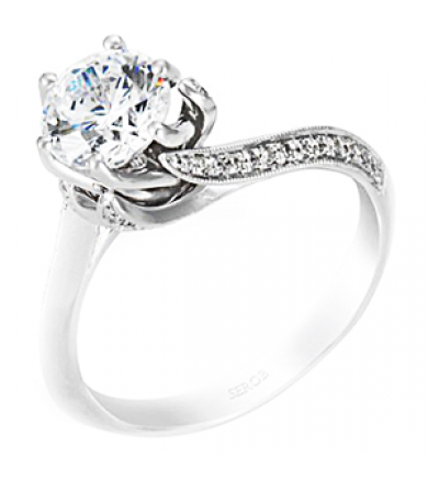 Asymmetrical Solitaire Engagement Ring