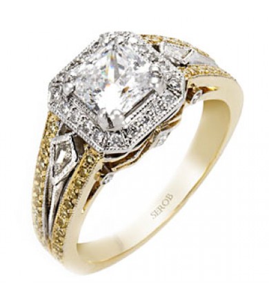 Two-Tone Halo Ring KS9032-R