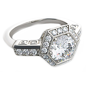 Gothic Style Halo Engagement Ring