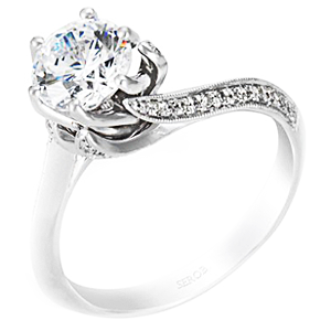 Asymmetrical Solitaire Engagement Ring