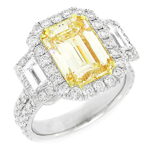 3-Stone Halo Engagement Ring