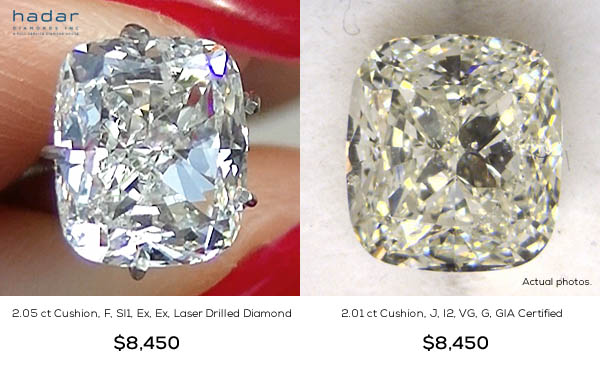 GIA Certified Diamond vs. Laser Drilled Diamond