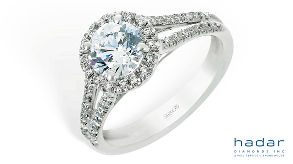 Split Shank Halo Engagement Ring