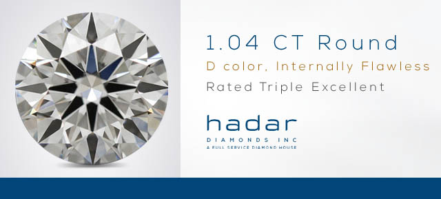 1.04 D color, Flawless, HPHT Diamond