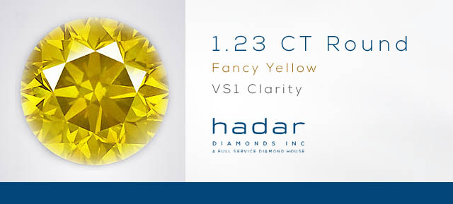 1.23 ct, Fancy Yellow Diamond, HPHT, VS1 Clarity